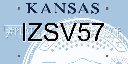 IZSV57 Kansas License Plate