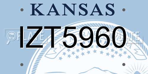 IZT5960 Kansas License Plate