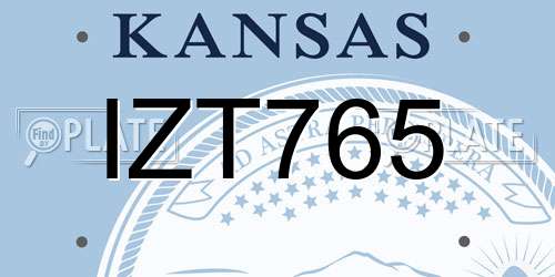 IZT765 Kansas License Plate