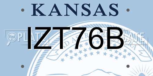 IZT76B Kansas License Plate