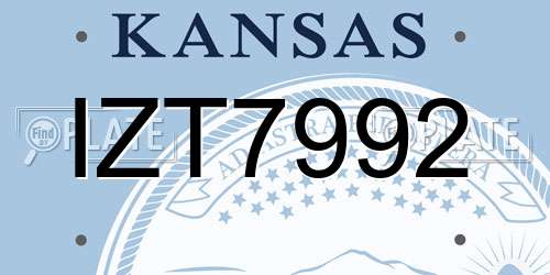 IZT7992 Kansas License Plate