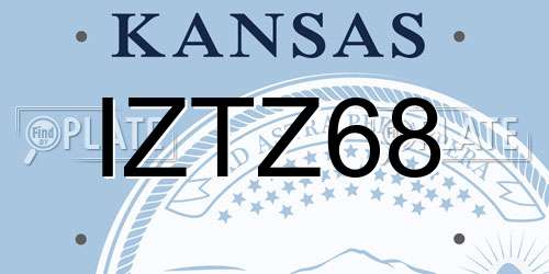 IZTZ68 Kansas License Plate