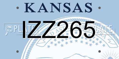 IZZ265 Kansas License Plate
