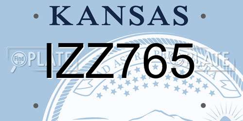 IZZ765 Kansas License Plate