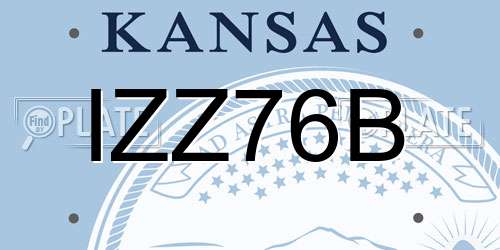 IZZ76B Kansas License Plate