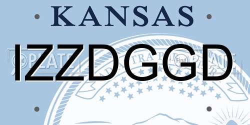 IZZDGGD Kansas License Plate
