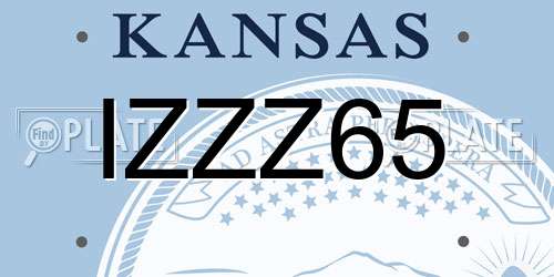 IZZZ65 Kansas License Plate