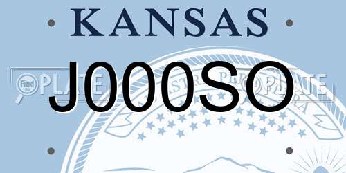 J000SO Kansas License Plate