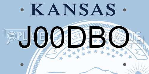 J00DBO Kansas License Plate