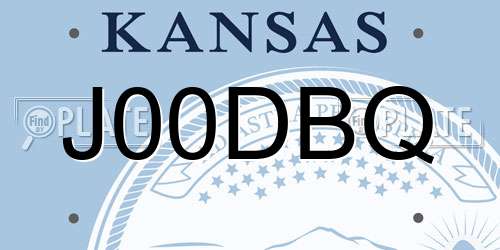 J00DBQ Kansas License Plate
