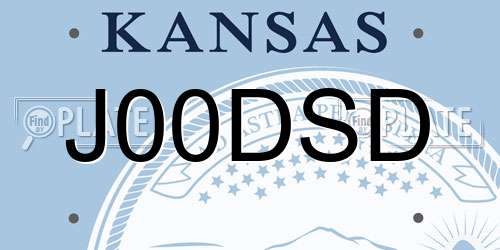 J00DSD Kansas License Plate