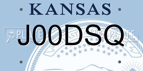 J00DSQ Kansas License Plate