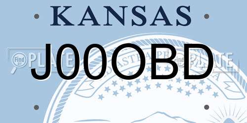 J00OBD Kansas License Plate
