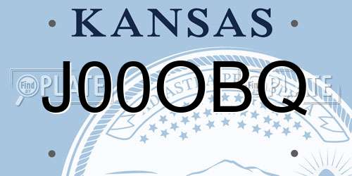J00OBQ Kansas License Plate