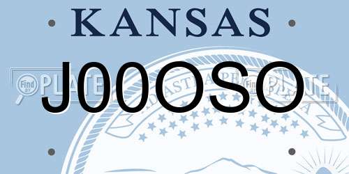J00OSO Kansas License Plate