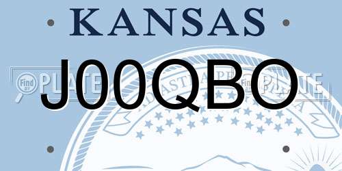 J00QBO Kansas License Plate