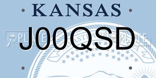 J00QSD Kansas License Plate