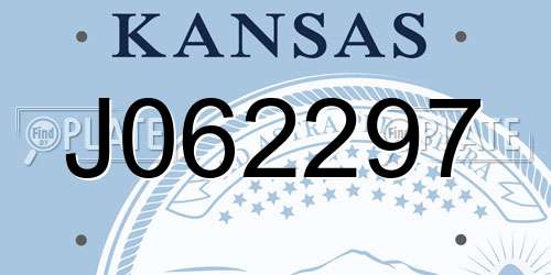 J062297 Kansas License Plate