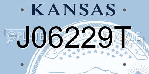 J06229T Kansas License Plate