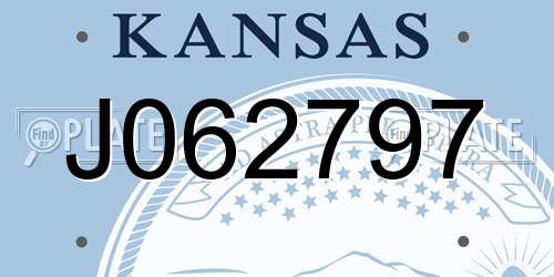 J062797 Kansas License Plate