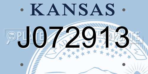 J072913 Kansas License Plate