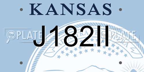 J182II Kansas License Plate