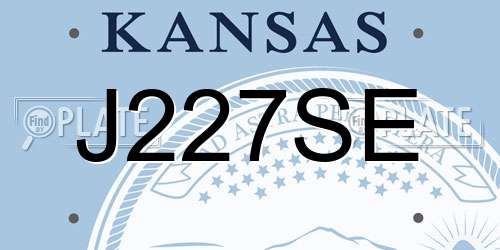 J227SE Kansas License Plate