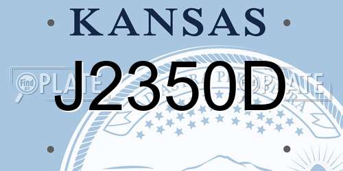 J2350D Kansas License Plate