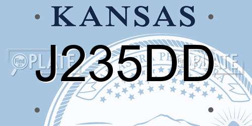 J235DD Kansas License Plate