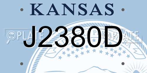 J2380D Kansas License Plate