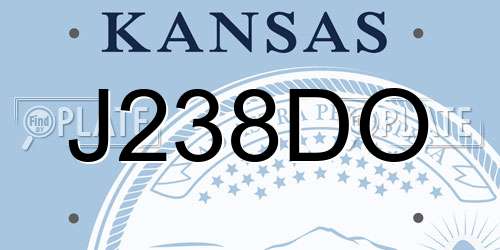 J238DO Kansas License Plate