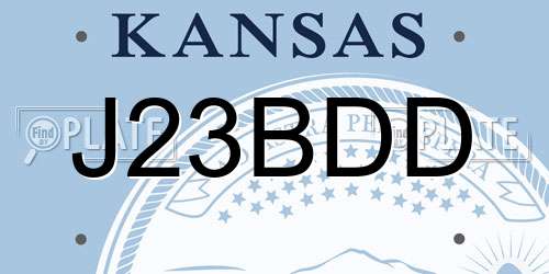 J23BDD Kansas License Plate