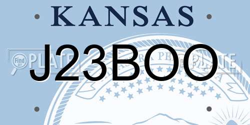 J23BOO Kansas License Plate