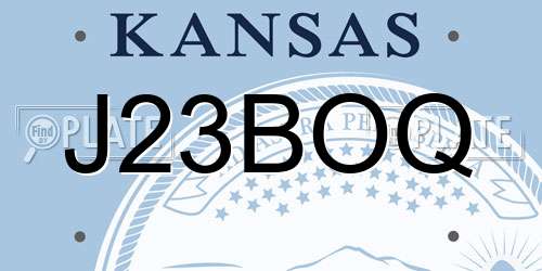 J23BOQ Kansas License Plate