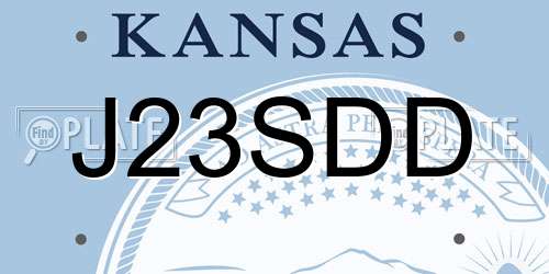 J23SDD Kansas License Plate
