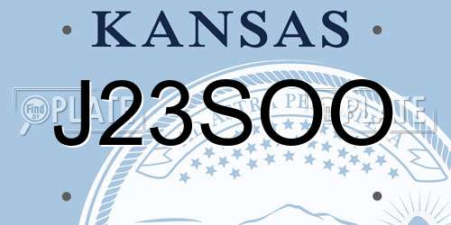 J23SOO Kansas License Plate
