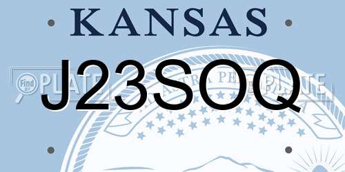 J23SOQ Kansas License Plate
