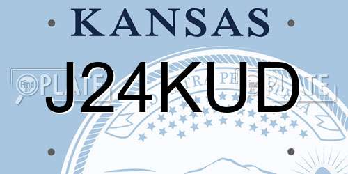 J24KUD Kansas License Plate