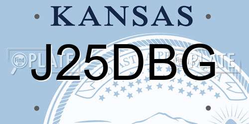 J25DBG Kansas License Plate