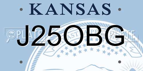 J25OBG Kansas License Plate