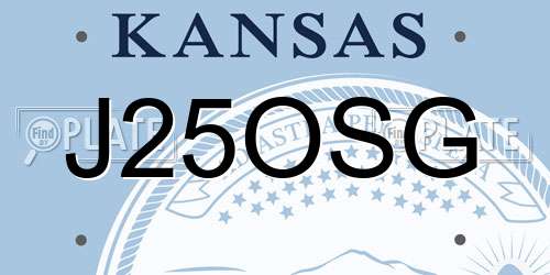 J25OSG Kansas License Plate