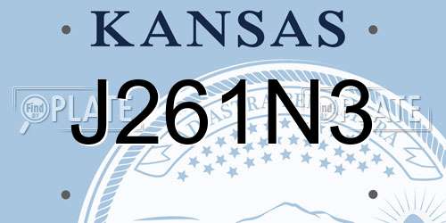 J261N3 Kansas License Plate
