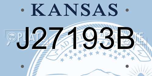 J27193B Kansas License Plate