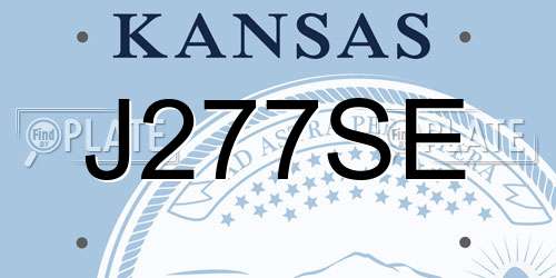 J277SE Kansas License Plate
