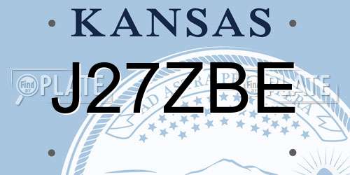 J27ZBE Kansas License Plate