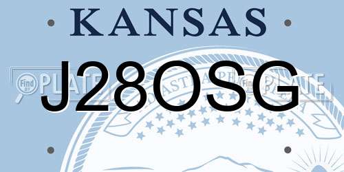 J28OSG Kansas License Plate
