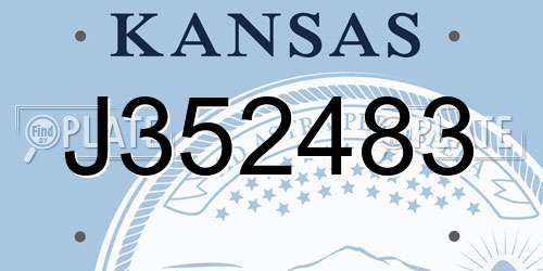 J352483 Kansas License Plate