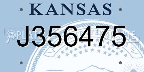 J356475 Kansas License Plate