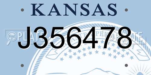 J356478 Kansas License Plate