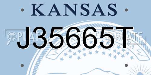 J35665T Kansas License Plate